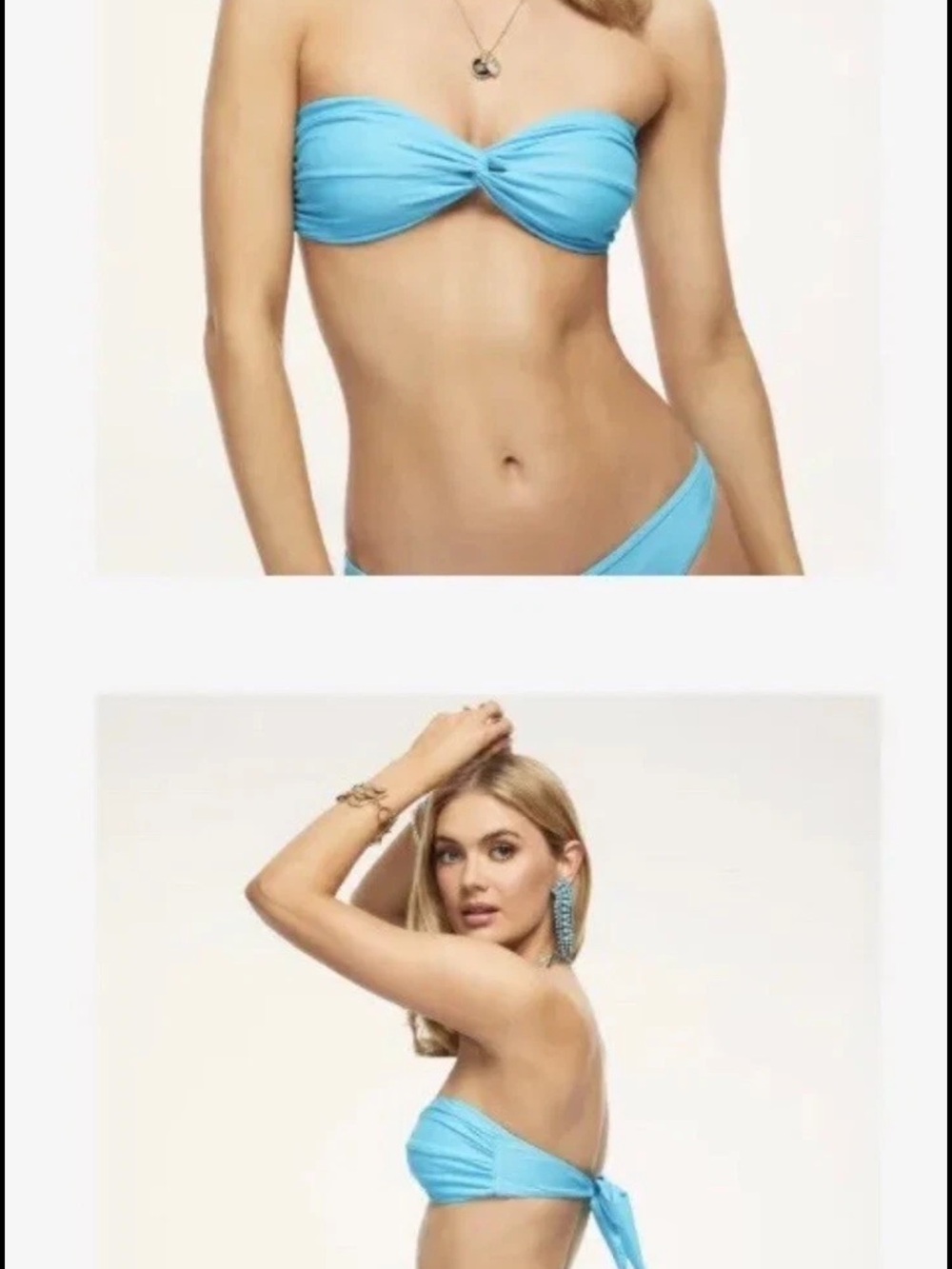 nwt Ramy brook Women’s Bandeau Bikini Set in Light Blue